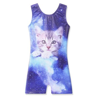 BAOHULU Gymnastics Leotards for Girls Kids Sparkle Tank Biketards with Shorts Dance Outfit B234_NavyCat_150
