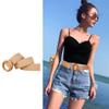 Retro Ladies Woven Belt with Round Wooden Buckle, Fashion Waist Belt for Women, Brown, 37 Inches view 3