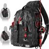 Ghosthorn Fishing Backpack Tackle Sling Bag-Backpack with Rod Holder- Lightweight Tackle Box Fly Fishing Gifts for Men Women (I.Large Black Camouflage) view 1