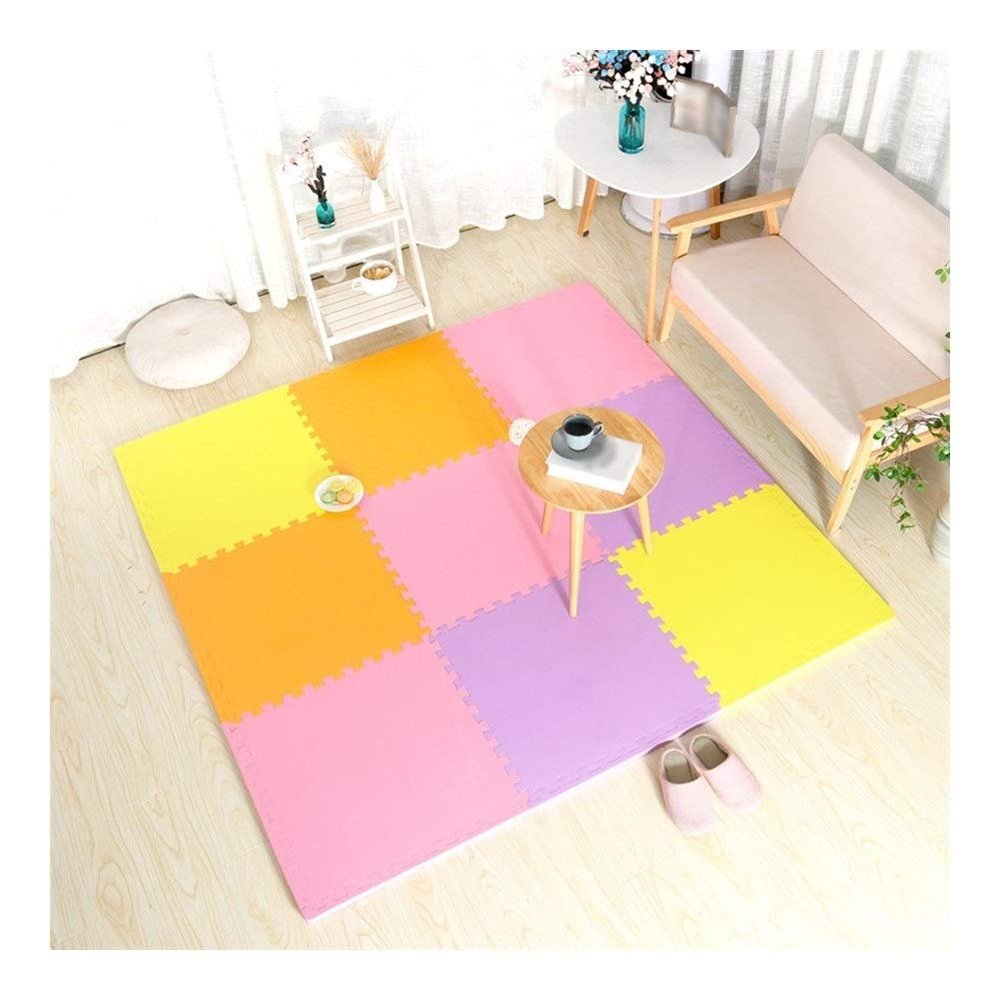 ALGFree Bedroom Bedside Baby Anti-Fall Foam Puzzle Play Mat Living Room Climbing Mat Crawling Mat Thicken Splice Interlocking Floors Tiles, Free Combination (Color : A, Size : 50x50x2.5cm-4 PCS)