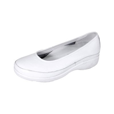 24 Hour Comfort Janine (1057) Women's Wide Width Leather Slip On Shoes White 9.5