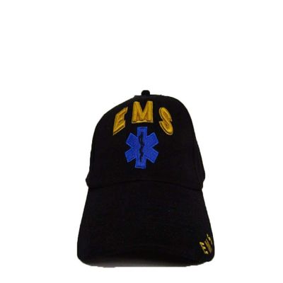 Trade Winds Embroidered Black EMS Emergency Medical Service Baseball Style Cap Hat