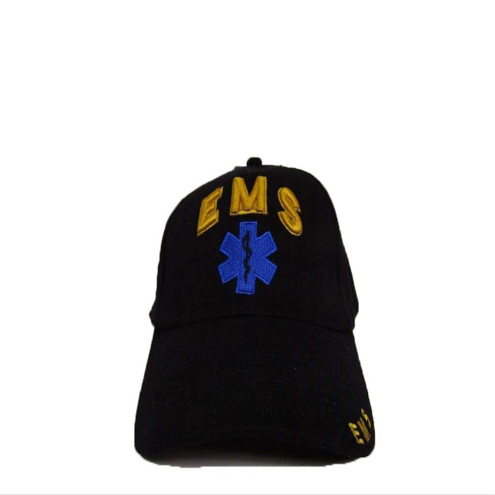 Trade Winds Embroidered Black EMS Emergency Medical Service Baseball Style Cap Hat