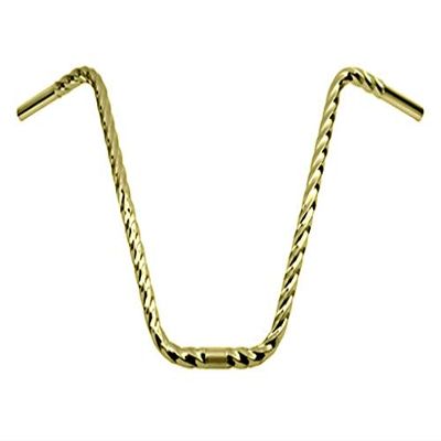 Alta Bicycle 16" Square Twisted Lowrider 25.4mm Bike Handle Bars (Gold)