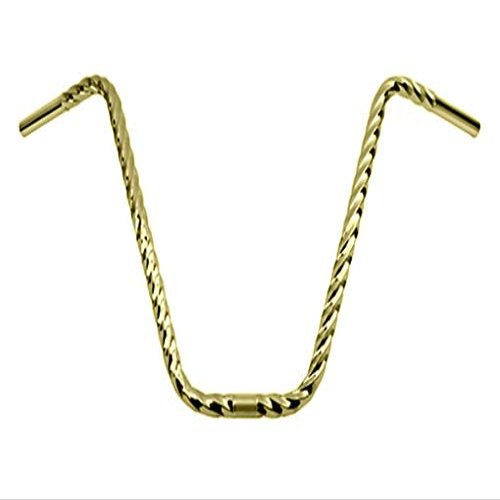 Alta Bicycle 16" Square Twisted Lowrider 25.4mm Bike Handle Bars (Gold)
