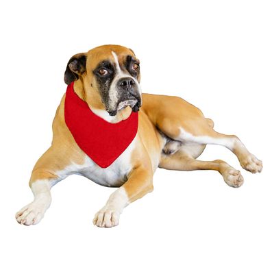 Jordefano Solid Polyester Dog Neckerchief Triangle Bibs - Extra Large (Red)