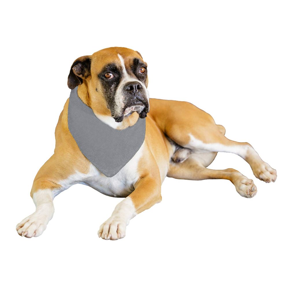 9 Pack Solid Polyester Dog Neckerchief Triangle Bibs - Extra Large (Grey)