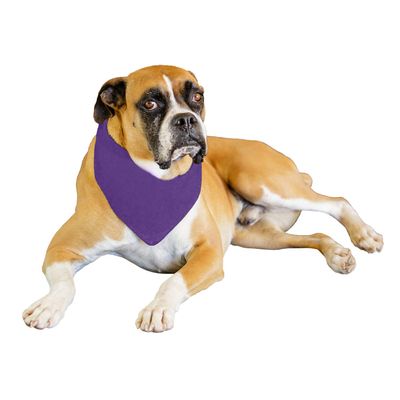 9 Pack Solid Polyester Dog Neckerchief Triangle Bibs - Extra Large (Purple)