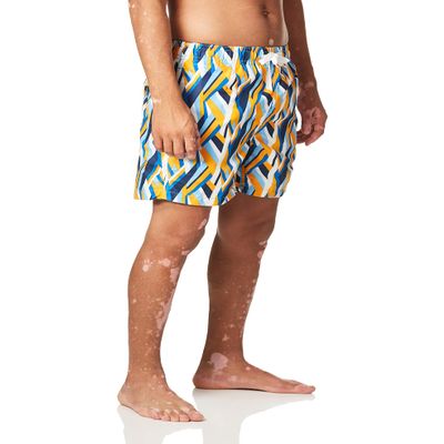 Kanu Surf Men's Riviera Swim Trunks (Regular & Extended Sizes), Seagrass Navy/Orange, X-Large