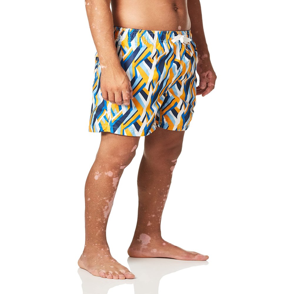 Kanu Surf Men's Riviera Swim Trunks (Regular & Extended Sizes), Seagrass Navy/Orange, X-Large