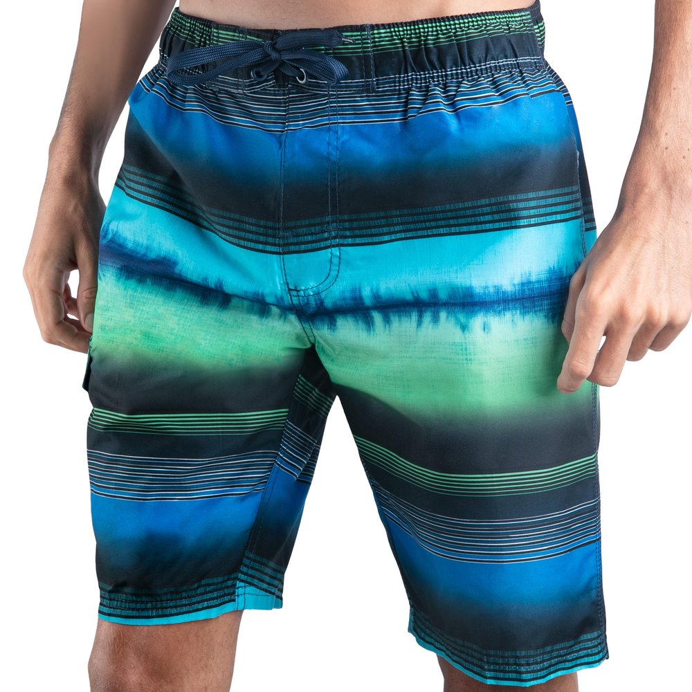 Kanu Surf Mens, Barracuda Swim Trunks (Regular & Extended Sizes), Nova Navy/Green, 5X