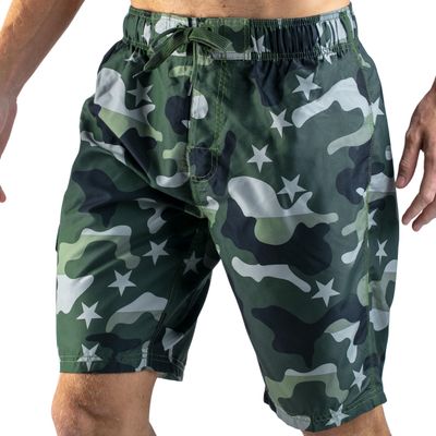 Kanu Surf Men's Mirage Swim Trunks (Regular & Extended Sizes), Camo Flag Army Green, 5X