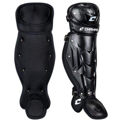 Champro Optimus MVP Single Knee Baseball Catchers Leg Guards, 13.5" Shin Length, Black, Model Number: CG107B