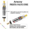 20 Pieces Presta Valve Core 4 Pieces Alloy Presta Valve Caps with Valve Core Remover Tool view 2