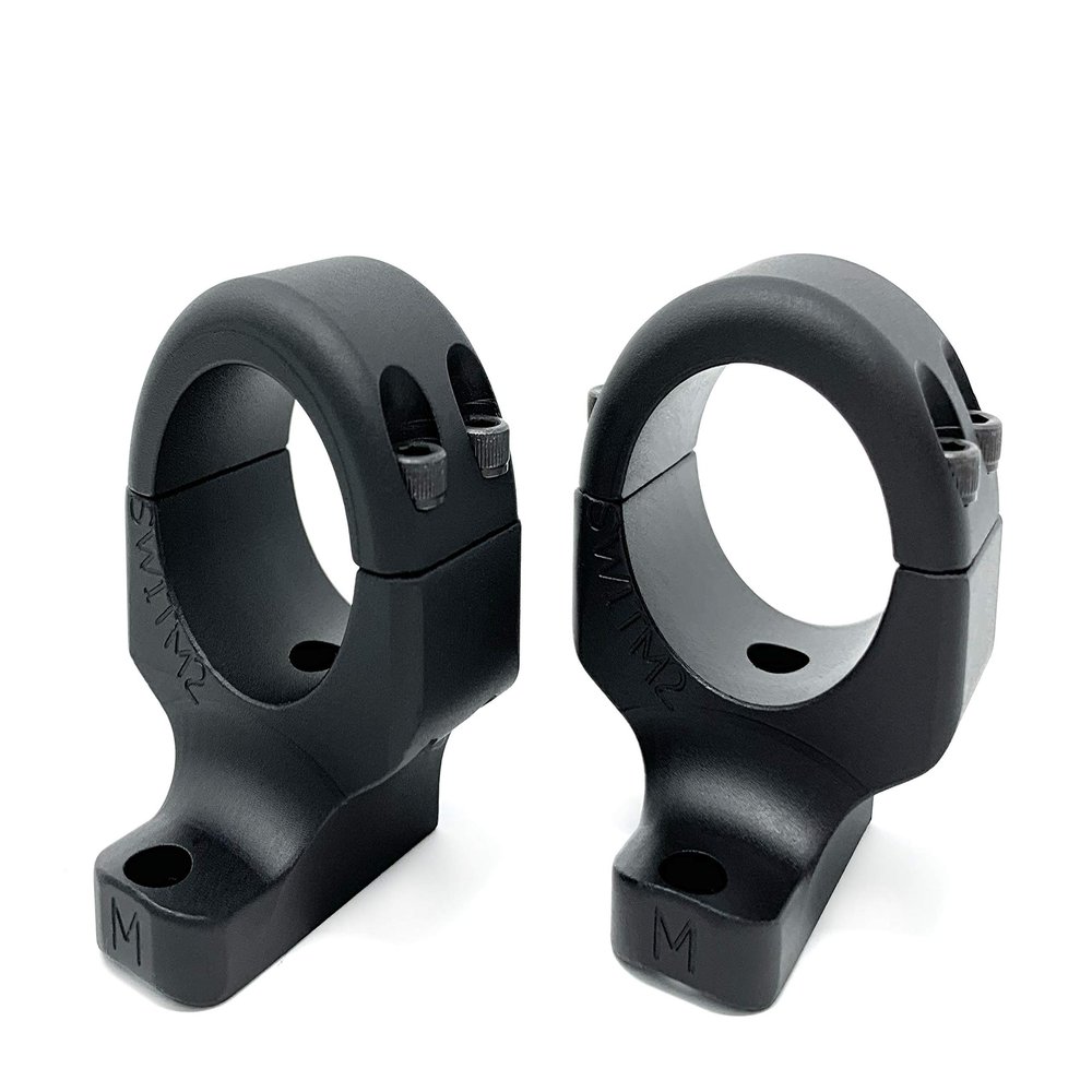 Game Reaper 2: Savage Round Receiver, A17, Axis, Stevens 200, Ruger American, Remington 783, CVA Cascade - Long & Short Action - Medium Mount - Tactical, Black, 1 inch, 4 Screws per Ring