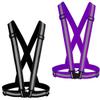 Chiwo Reflective Vest Running Gear 2Pack, High Visibility Adjustable Safety Vest for Night Cycling,Hiking, Jogging,Dog Walking, Construction safe (Blank Purple)