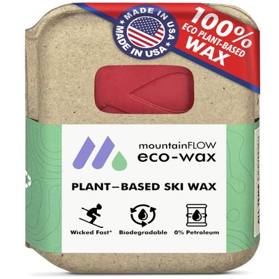 mountainFLOW Plant-Based, Biodegradable, Petroleum Free Ski/Snowboard Hot Wax, Warm (20 to 36F | -7 to 2C)
