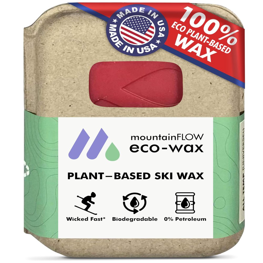 mountainFLOW Plant-Based, Biodegradable, Petroleum Free Ski/Snowboard Hot Wax, Warm (20 to 36F | -7 to 2C)