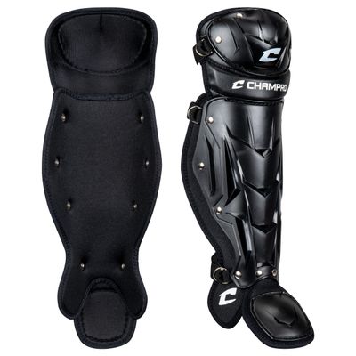 Champro Optimus MVP Single Knee Baseball Catchers Leg Guards, 14.5" Shin Length, CG105B, Black