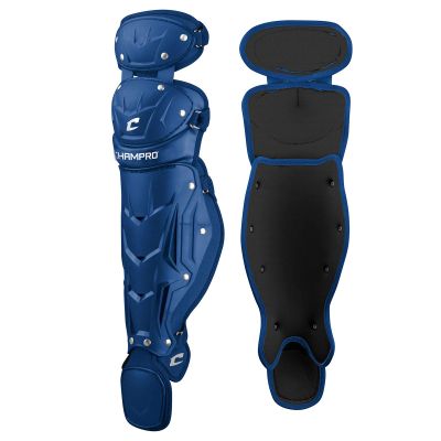Champro Optimus MVP Double Knee Baseball Catchers Leg Guards, 13.5" Length, Royal, CG106RY