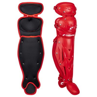 Champro Optimus MVP Double Knee Baseball Catchers Leg Guards, 14.5"" Length, Scarlet (CG104SC)