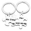 Nimteve His and Hers Keychains Gift for Husband From Wife Gifts Girlfriend Boyfriend Gifts Couple Keyring for Men Women Her weirdo His crazy Matching Couples Keychains Jewelry Set (Style B) view 1