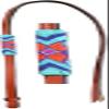Showman 4' Leather Encouragement Aid w/Teal, Purple & Orange Beaded Overlay view 1