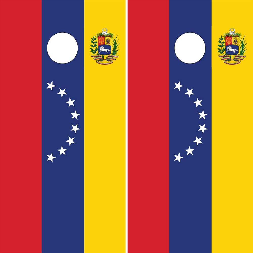 Speed Demon Hot Rod Shop Cornhole Wraps Venezuela Flag Venezuelan Flag Cornhole Laminated Decal Wraps Skins (Set of 2) CHB