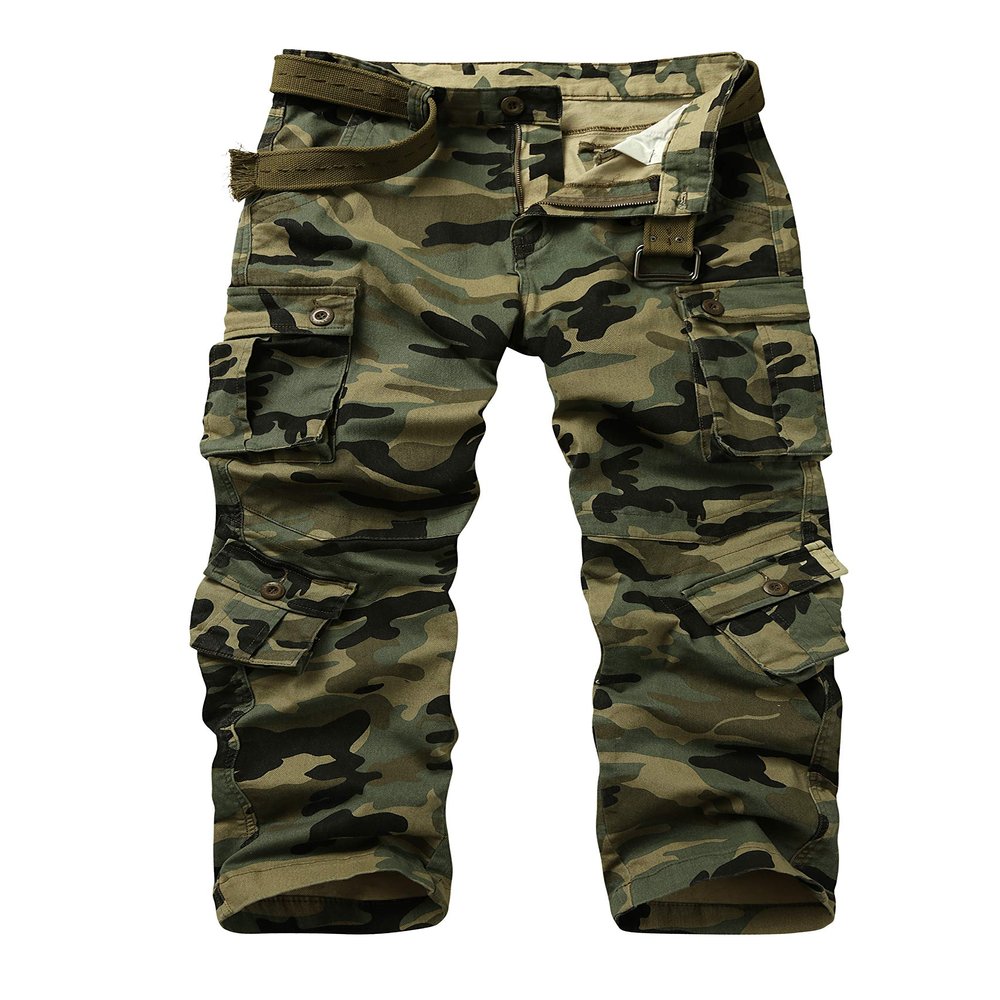 Men's BDU Casual Military Pants, Tactical Wild Army Combat ACU Rip Stop Camo Cargo Work Pants Trousers with 8 Pockets #7533 B-Camo 32