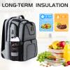 519 Fitness Meal Prep Backpack,Insulated Cooler Lunch Backpack with Computer Compartment,Hiking Picnic Cooler Rucksack for Men and Women,3 Meal Containers,2 Ice Packs and Protein Shaker(Grey) view 4