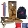 American Flag Series - Premium Cornhole Boards w Cupholders and a Handle - Includes 2 Regulation 4' x 2' Cornhole Boards w Premium Birch Plywood and 8 Cornhole Bags (Deer Flag) view 1