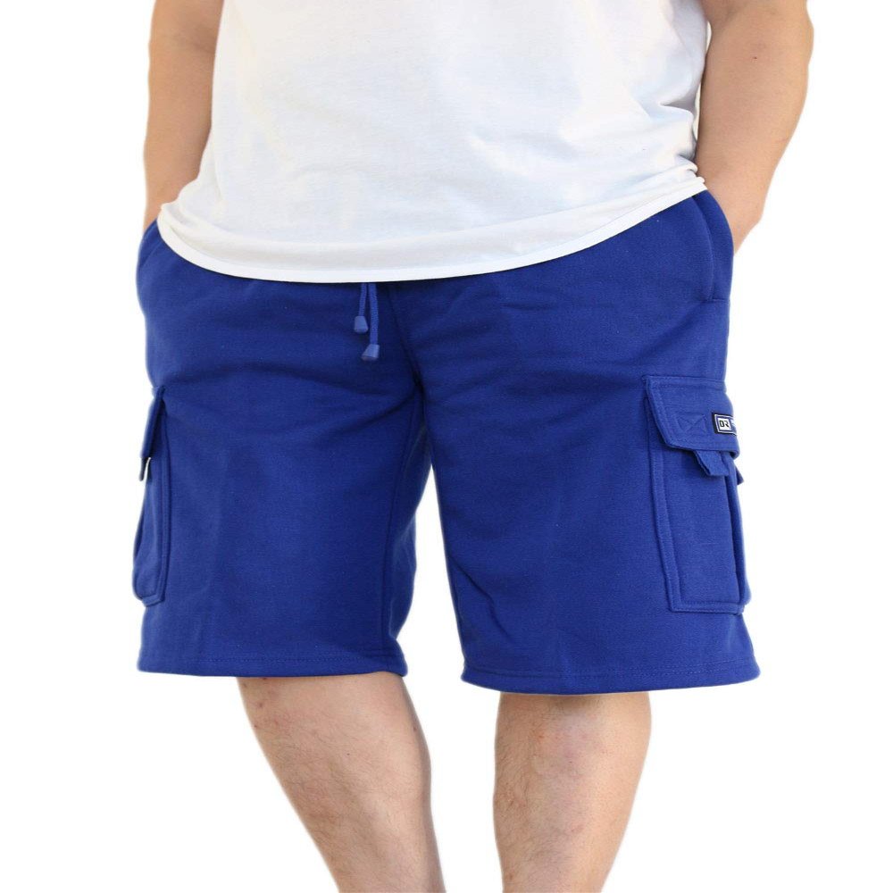 AIRNINE Men's Fleece Cargo Shorts Heavyweight M-5XL [DFP-1] (Royal Blue, XX-Large)