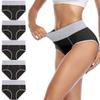 wirarpa Women's Cotton Underwear High Waist Stretch Briefs Soft Underpants Ladies Full Coverage Panties 5 Pack Black Medium view 1