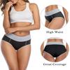 wirarpa Women's Cotton Underwear High Waist Stretch Briefs Soft Underpants Ladies Full Coverage Panties 5 Pack Black Medium view 2