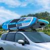 XCAR Universal 2 Pairs Kayak Roof Rack for Surfboard Paddleboard Canoe SUP Boat Skiboard- Rooftop J Bars Carriers Holders for Vehicle Car SUV - Roof Top Mount Kayaks Carrier with 4pcs Straps view 2