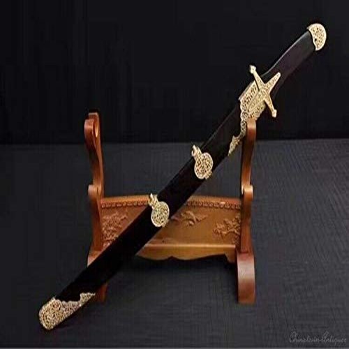 GLW Sword Guardian of Buddhism Asura Battle Sword Folded Pattern Steel Blade Sharp (Black)