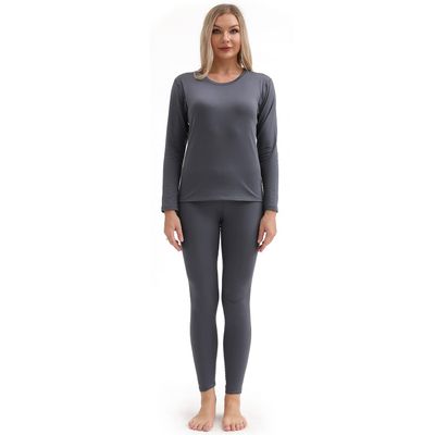 PISIQI Thermal Underwear Women Ultra-Soft Long Johns Set Base Layer Skiing Winter Warm Top & Bottom (S, Dark Gray)