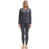 PISIQI Thermal Underwear Women Ultra-Soft Long Johns Set Base Layer Skiing Winter Warm Top & Bottom (S, Dark Gray) view 1