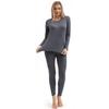 PISIQI Thermal Underwear Women Ultra-Soft Long Johns Set Base Layer Skiing Winter Warm Top & Bottom (S, Dark Gray) view 4