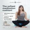 Mindful & Modern Velvet Meditation Cushion | Luxe Zafu Yoga Floor Pillow Seat | Posture Support | Buckwheat Hull Filled | Large Round Cushion with Removable Washable Cover + Carry Handle | Color Teal view 2