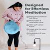 Mindful & Modern Velvet Meditation Cushion | Luxe Zafu Yoga Floor Pillow Seat | Posture Support | Buckwheat Hull Filled | Large Round Cushion with Removable Washable Cover + Carry Handle | Color Teal view 4