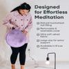 Mindful & Modern Velvet Meditation Cushion | Luxe Zafu Yoga Floor Pillow Seat | Posture Support | Buckwheat Hull Filled | Large Round Cushion | Removable Washable Cover + Carry Handle | Color Violet view 4