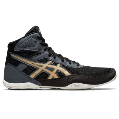 ASICS Kid's MATFLEX 6 Grade School Wrestling Shoes, 3 Big Kid, BLACK/CHAMPAGNE