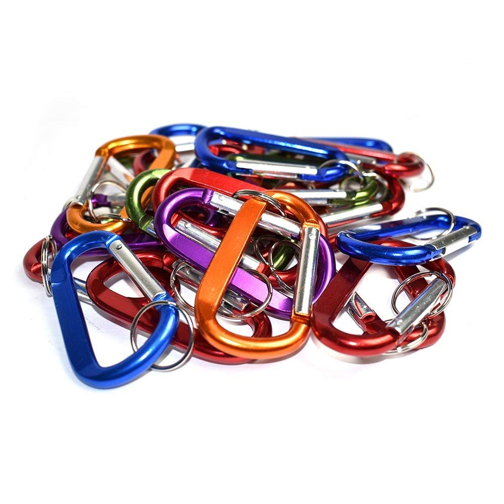 BIG HORN 19795 Aluminum Carabiner Spring Clip Hook Keychain (25/Pack)