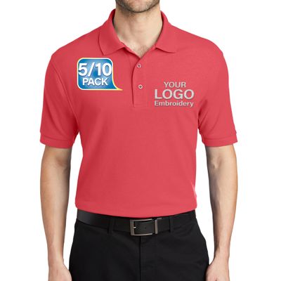 Custom Embroidered Polo Shirt for Men Personalized Embroidery Name Text Logo Golf Tee