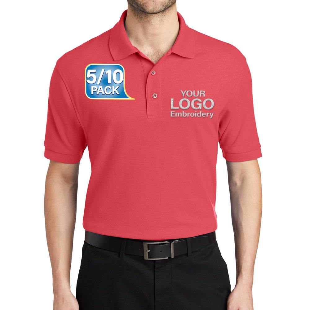 Custom Embroidered Polo Shirt for Men Personalized Embroidery Name Text Logo Golf Tee