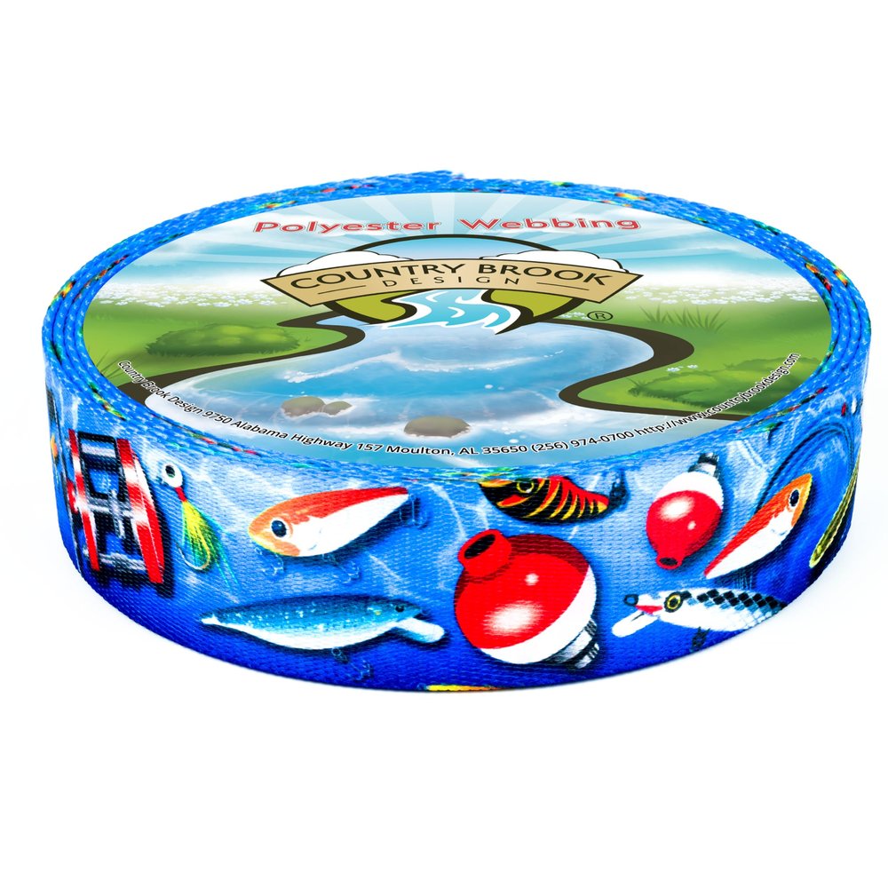 Country Brook Design - Gone Fishin' Polyester Webbing (1 Inch, 20 Yards)