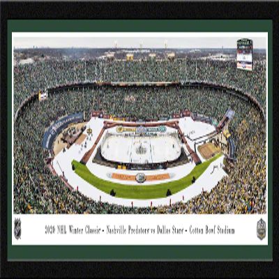 2020 NHL Winter Classic, Dallas Stars vs Nashville Predators - 42x15.5-inch Single Mat, Select Framed Picture by Blakeway Panoramas