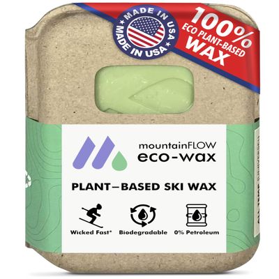 mountainFLOW Plant-Based, Biodegradable, Petroleum Free Ski/Snowboard Hot Wax, Cold (-5 to 15F | -21 to -9C)