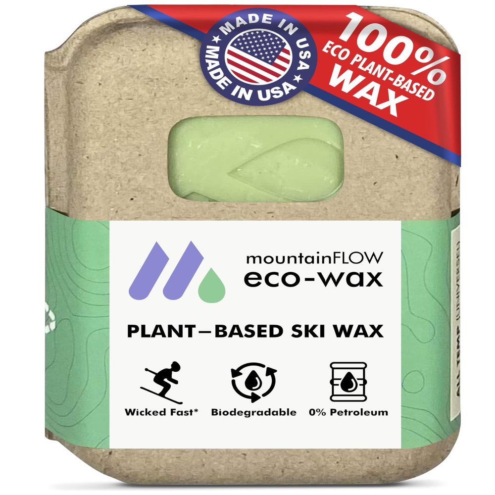 mountainFLOW Plant-Based, Biodegradable, Petroleum Free Ski/Snowboard Hot Wax, Cold (-5 to 15F | -21 to -9C)